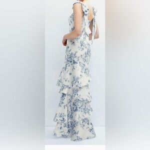 Dessy Collection Blue Floral Maxi Dress